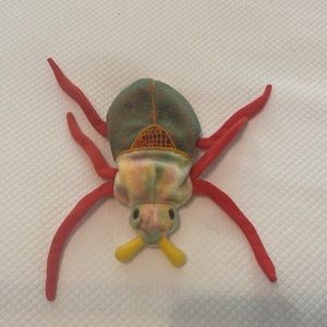 Ty Beanie Baby Green Orange Scurry Beetle Bug Spider Stuffed Animal Collectible